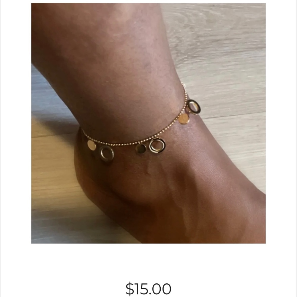 Stainless steel anklet gold